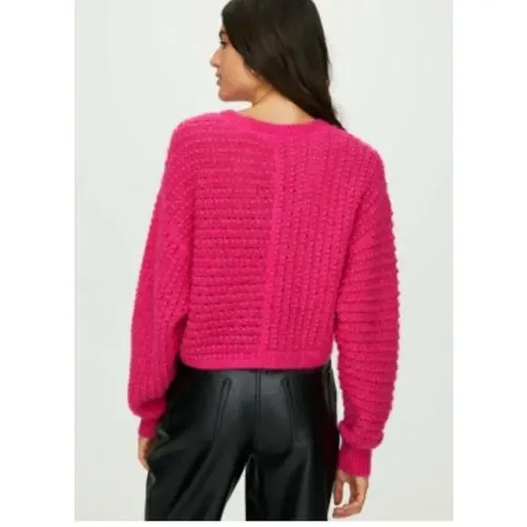 Aritzia Wilfred Free bright pink oversized knit sweater - Picture 3 of 3